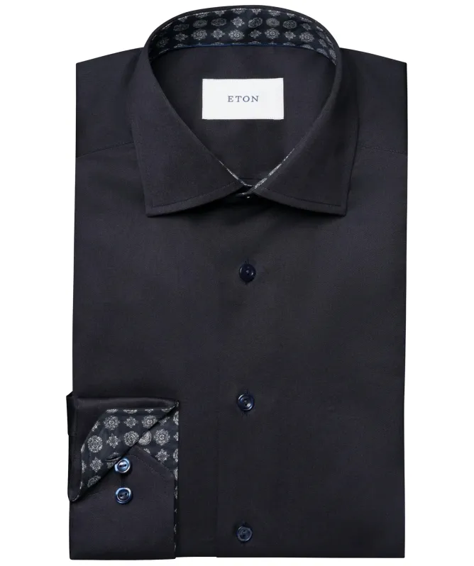 Eton Geometric Effect Signature Twill Slim Fit Shirt