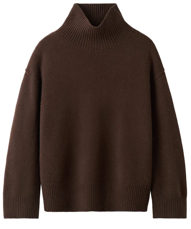 Soft Goat Boyfriend Turtleneck Cashmere Jumper