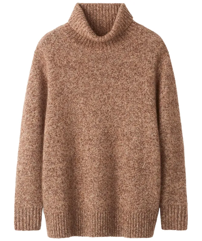 Soft Goat Marled Relaxed Fit Turtleneck Jumper