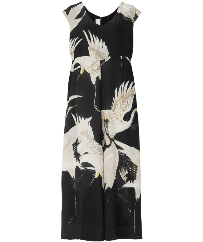 One Hundred Stars Stork Print Jumpsuit