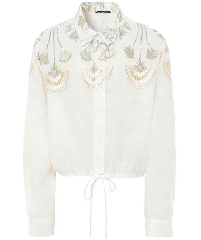 Greek Archaic Kori Papyrus Tie-Waist Shirt