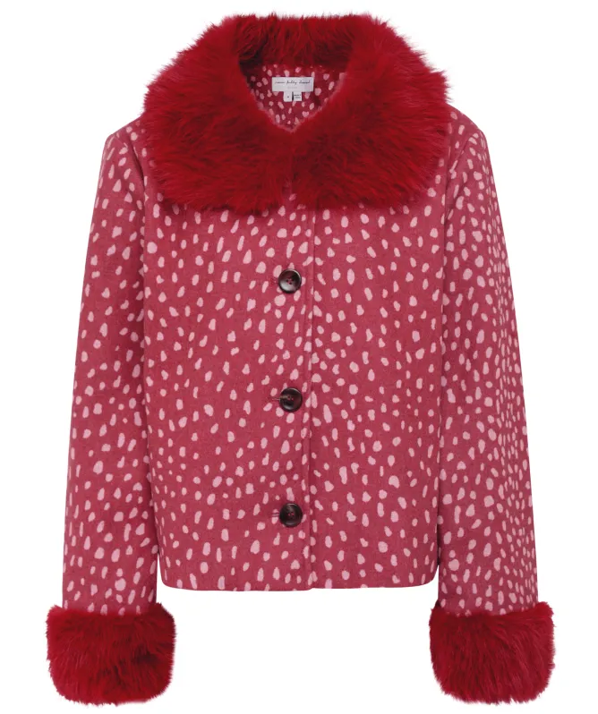 Never Fully Dressed Deer Fur-Trim Jacket