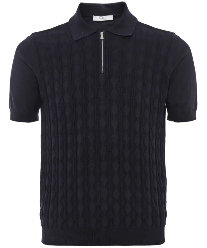 MASQ Zip Jacquard Polo