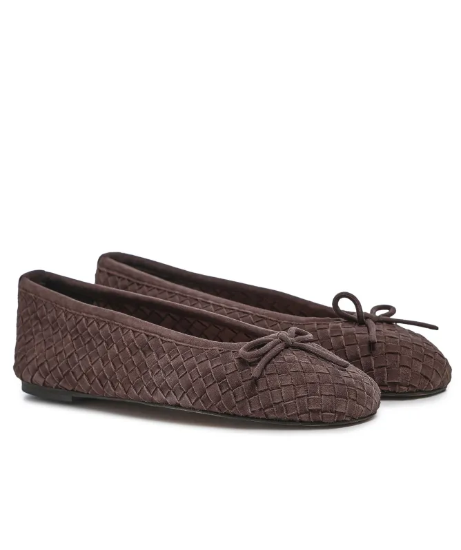 INUOVO Lattice Suede Ballet Flats