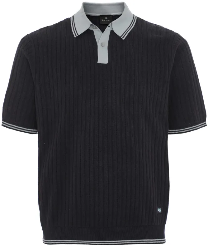 Paul Smith Pointelle Knit Polo Shirt