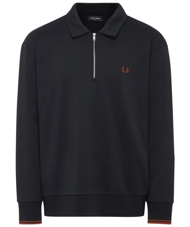 Fred Perry Half Zip Collared Sweatshirt