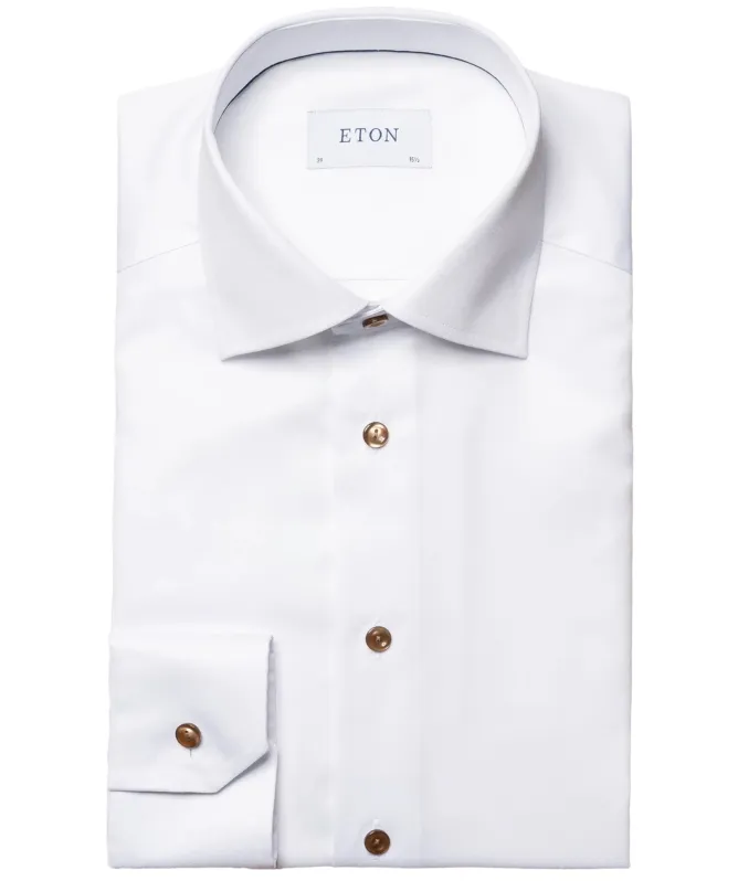 Eton Signature Twill Contrast Ribbon Slim Fit Shirt