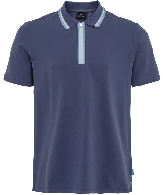 Paul Smith Contrast Tipping Zip Polo Shirt