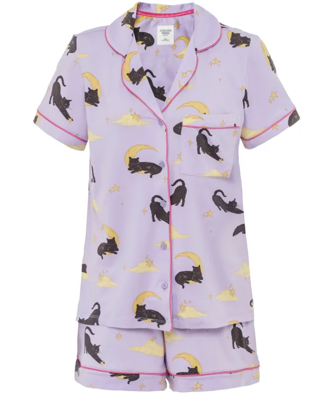 Chelsea Peers Halloween Cat Print Short Pyjamas