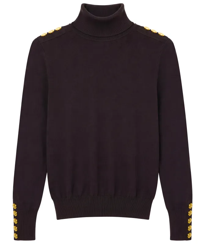 Holland Cooper Buttoned Knit Roll Neck