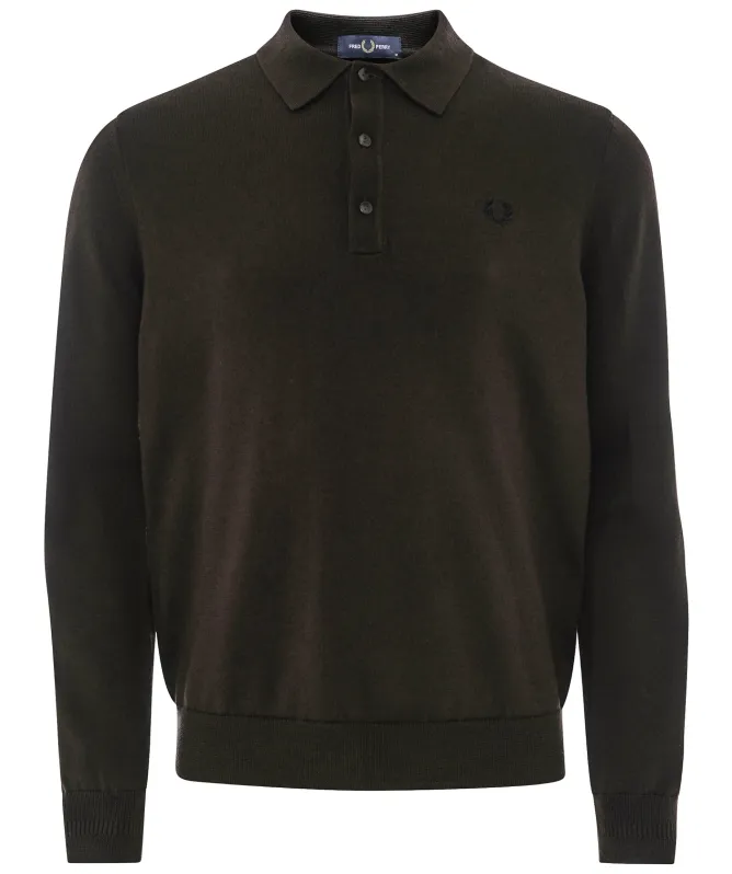 Fred Perry Knitted Long Sleeve Polo Shirt