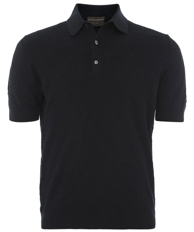 Filippo De Laurentiis Crepe Cotton Polo