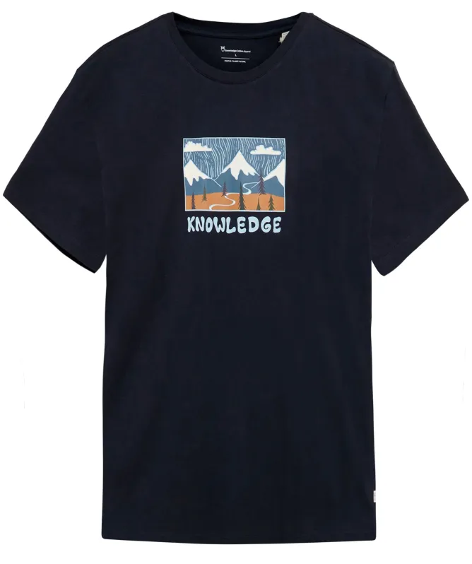Knowledge Cotton Front Print T-Shirt