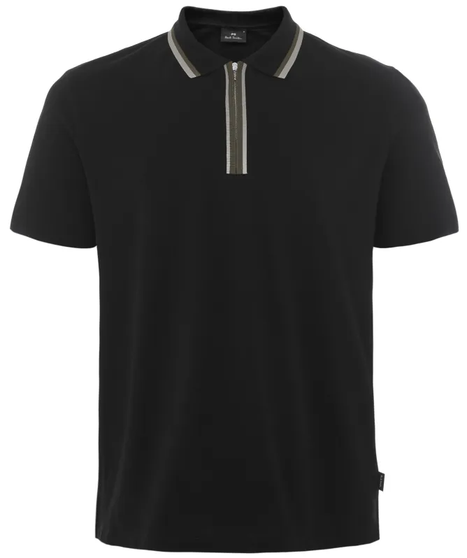 Paul Smith Contrast Tipping Zip Polo Shirt