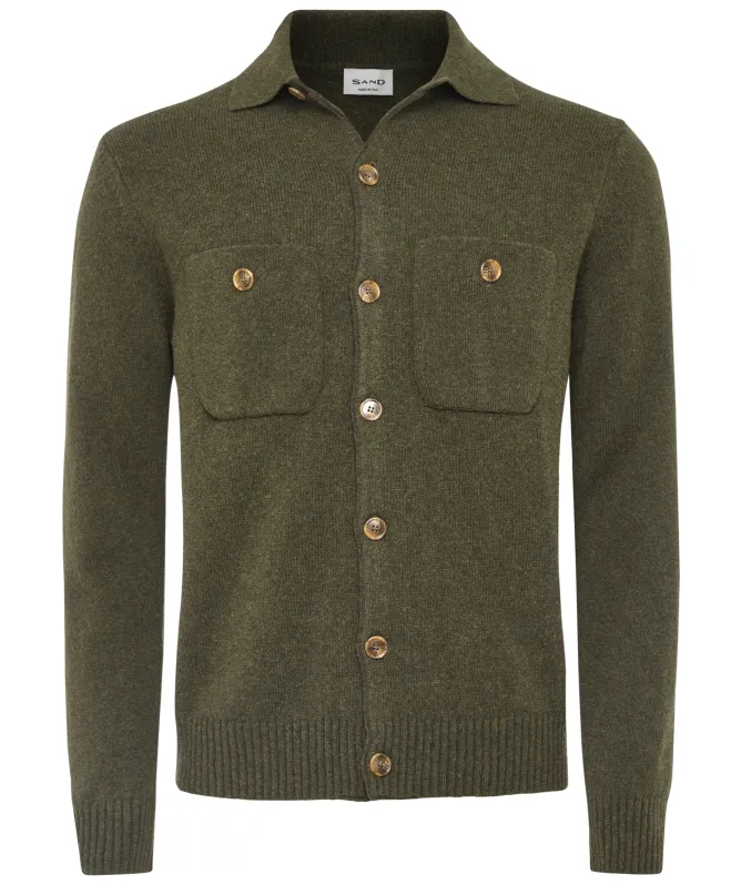 Sand Trani Button Knit Cardigan