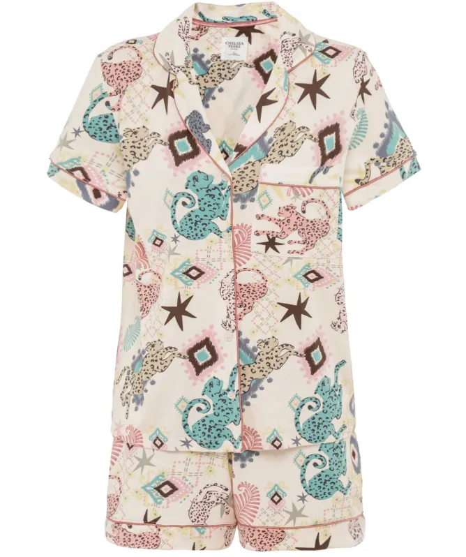 Chelsea Peers Bohemian Leopard Print Short Pyjamas