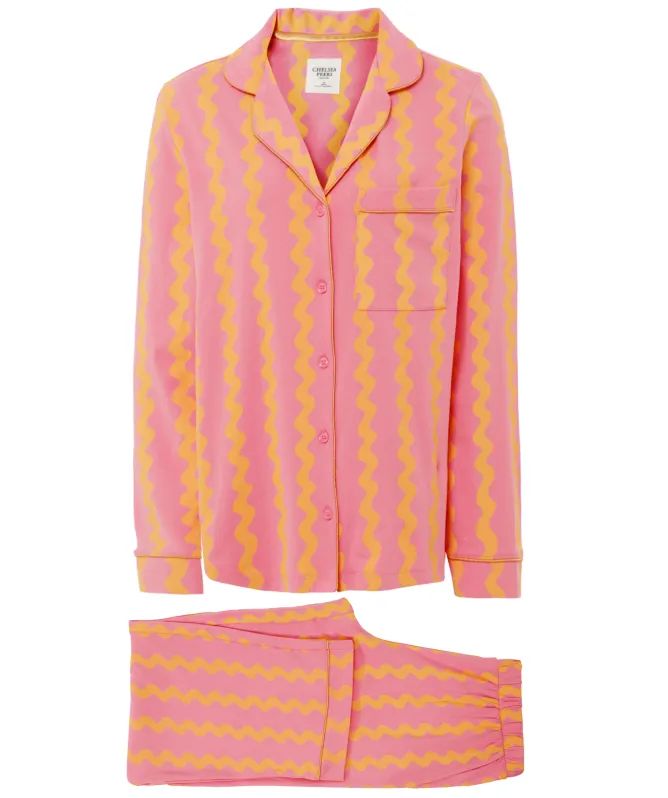 Chelsea Peers Sunset Wavy Stripe Long Pyjama Set
