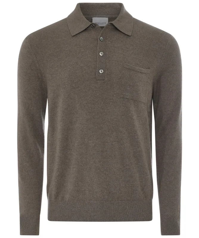 Profuomo Cashmere Long Sleeve Polo