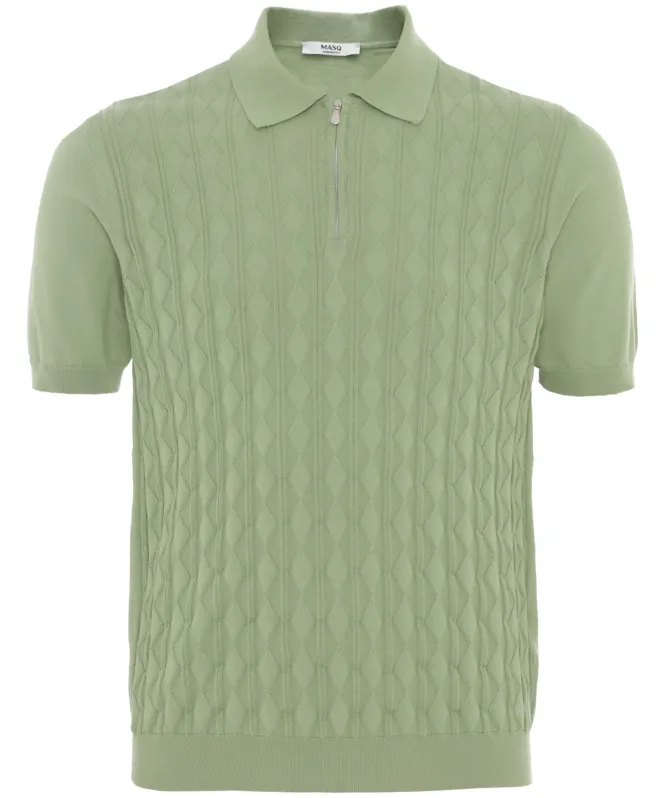 MASQ Zip Jacquard Polo