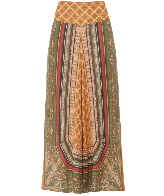 One Hundred Stars Amulet Gold Palazzo Trousers