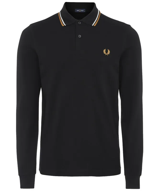 Fred Perry Long Sleeve Twin Tipped Polo Shirt