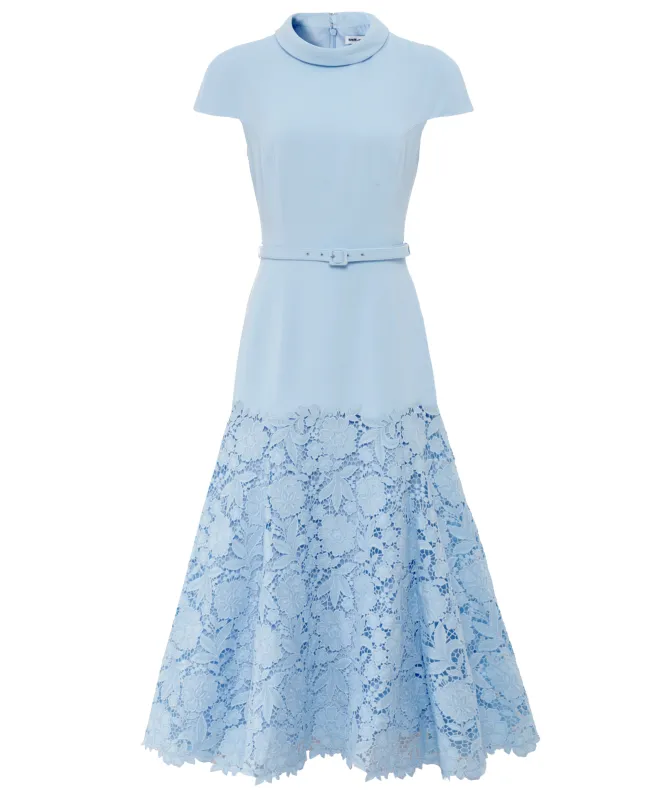 Self-Portrait Crepe Lace Midi Dress