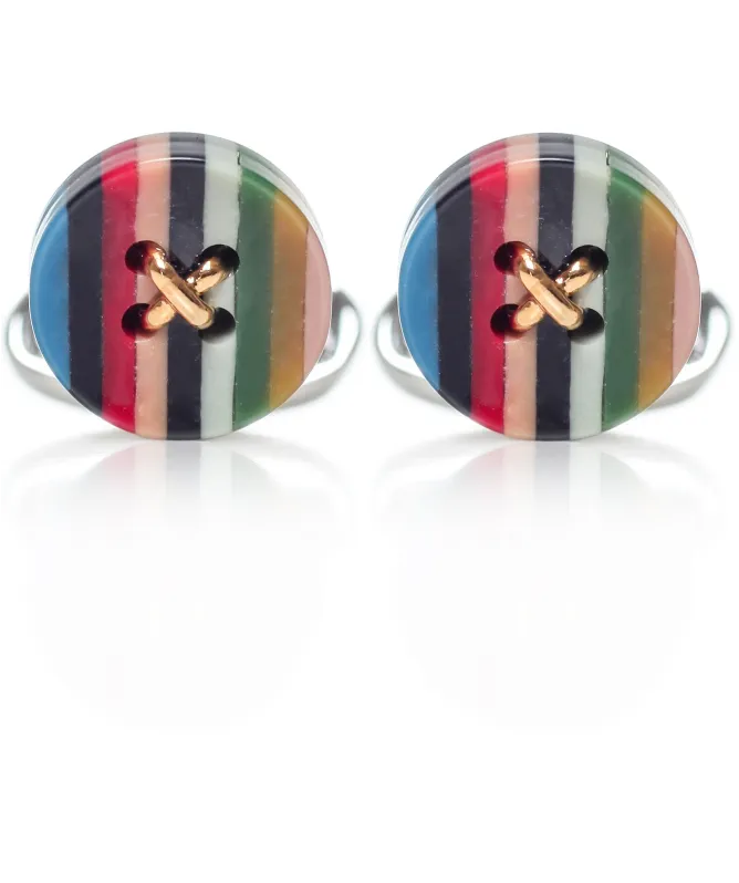 Paul Smith Artist Stripe Button Cufflinks