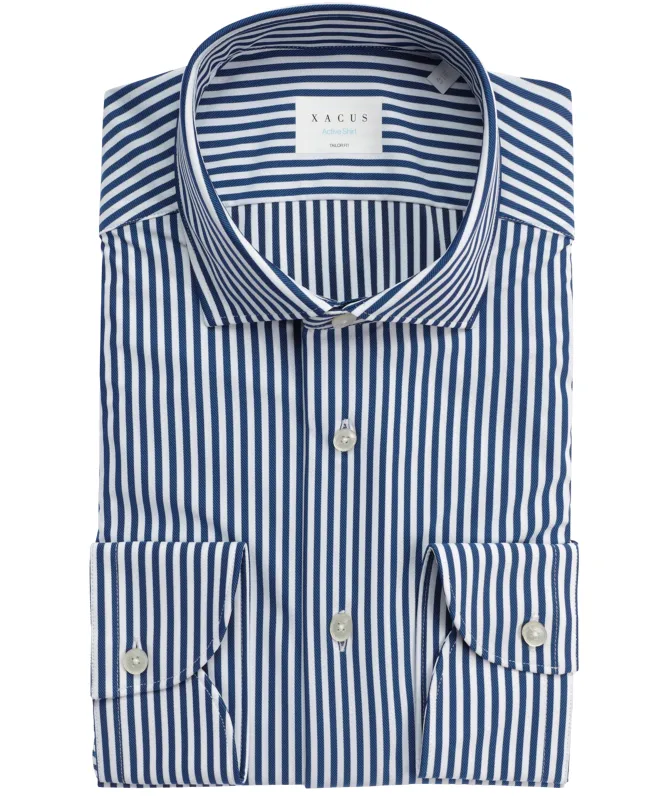 Xacus Active Tailored Fit Stripe Twill Shirt