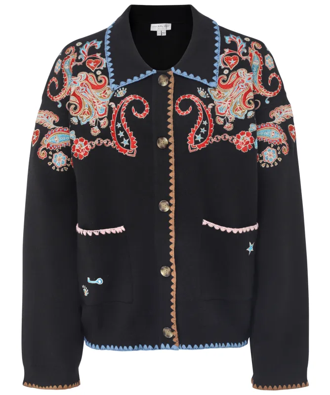 Never Fully Dressed Paisley Embroidered Cardigan