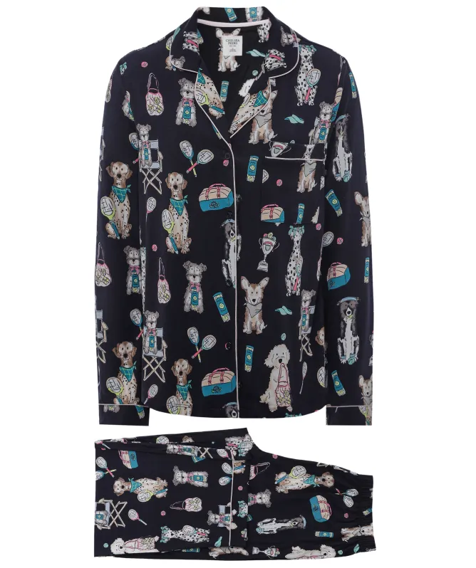 Chelsea Peers Tennis Dogs Print Long Pyjamas