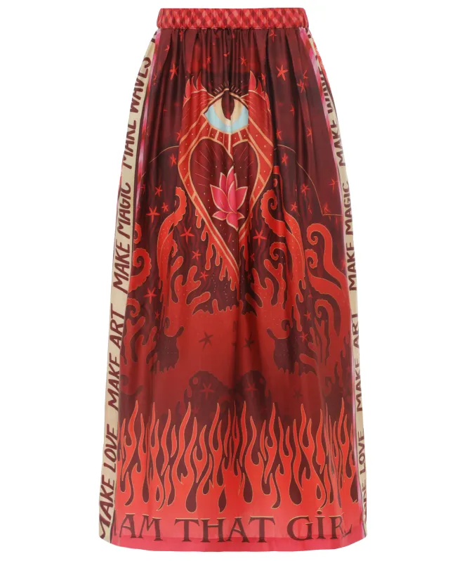 Me369 Vanessa Printed Midi Skirt