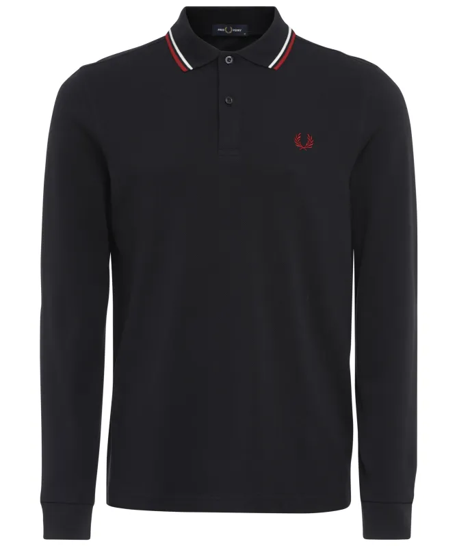 Fred Perry Long Sleeve Twin Tipped Polo Shirt