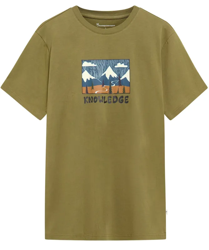 Knowledge Cotton Front Print T-Shirt