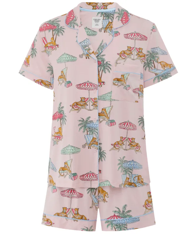 Chelsea Peers Lounging Leopards Print Short Pyjamas