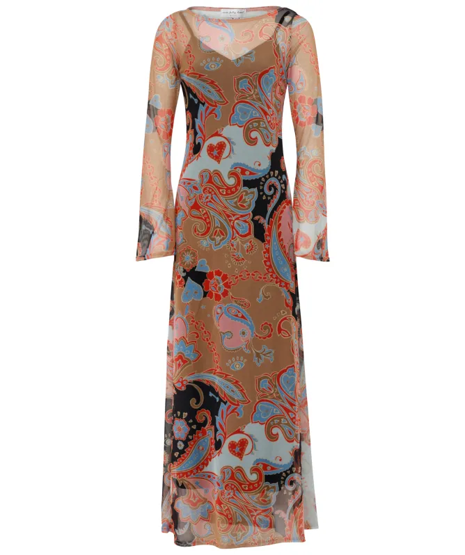 Never Fully Dressed Paisley Aria Mesh Maxi Dress