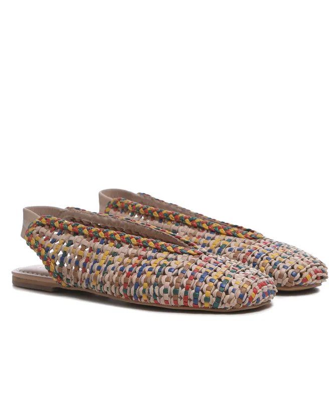 INUOVO Woven Slingback Flats