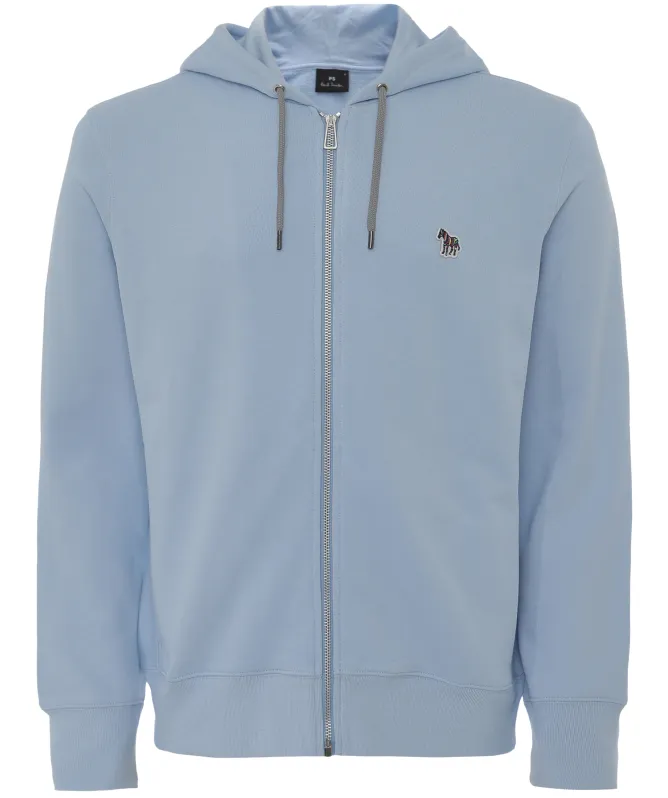 Paul Smith Cotton Zip-Front Zebra Logo Hoodie