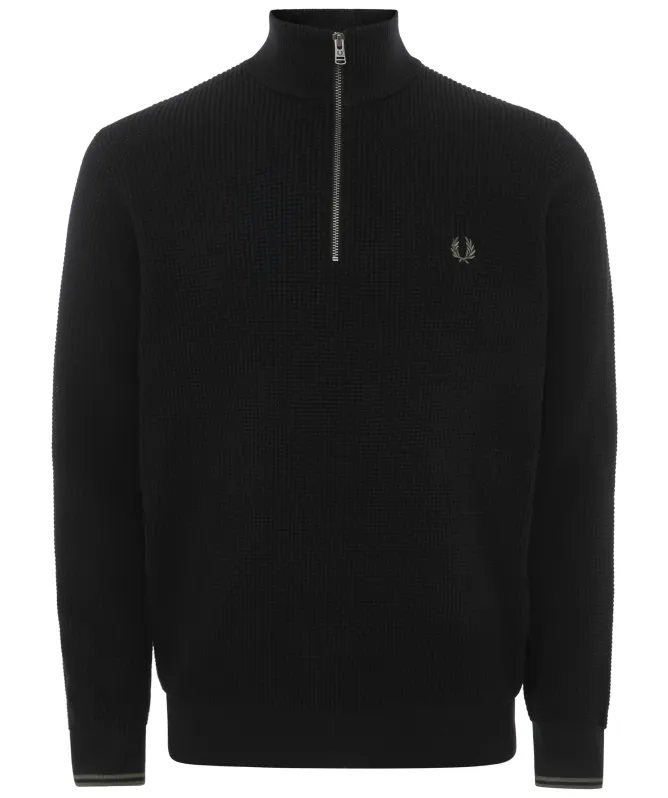 Fred Perry Waffle Stitch Half Zip Jumper