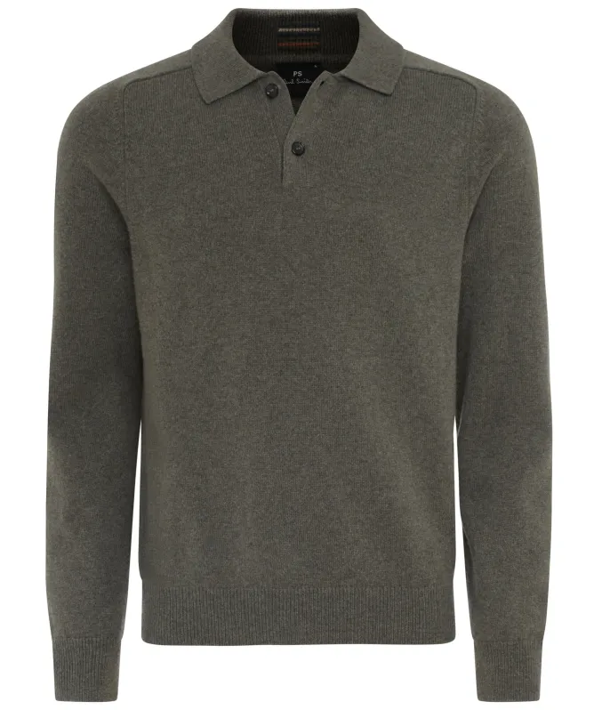 Paul Smith Merino Wool Long-Sleeve Polo Shirt