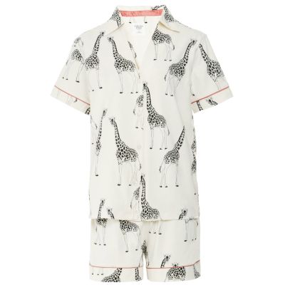 Organic Cotton Giraffe Print Short Pyjamas