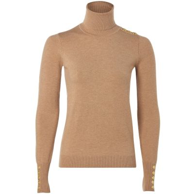 Buttoned Roll Neck Jumper