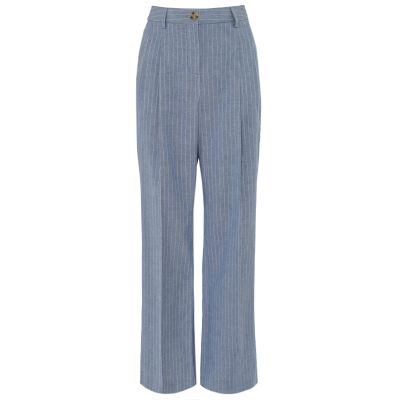 Pinstripe Pleat Trousers