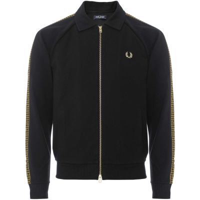 Fred Perry Black Tonal Tape Track Jacket J1521 102 | Jules B